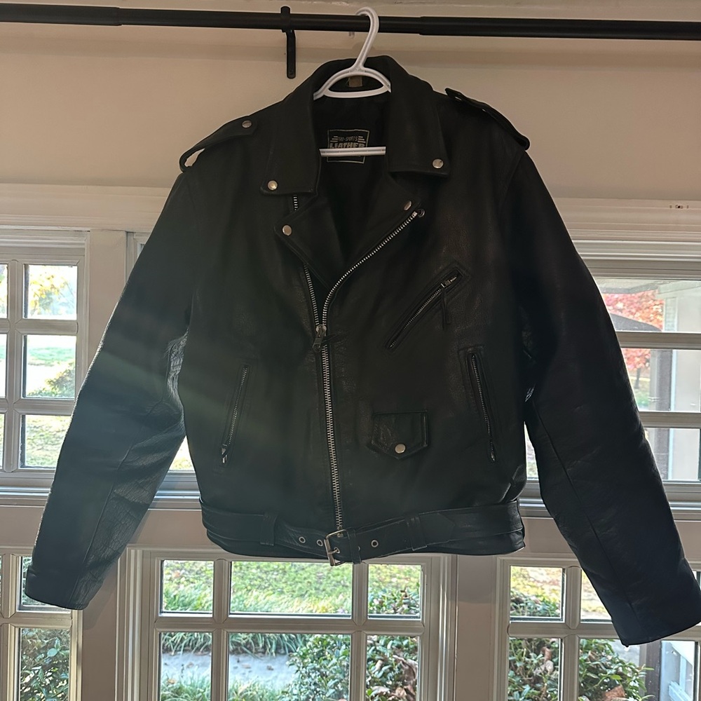 Vintage Black motorcycle pro sports leather jacket